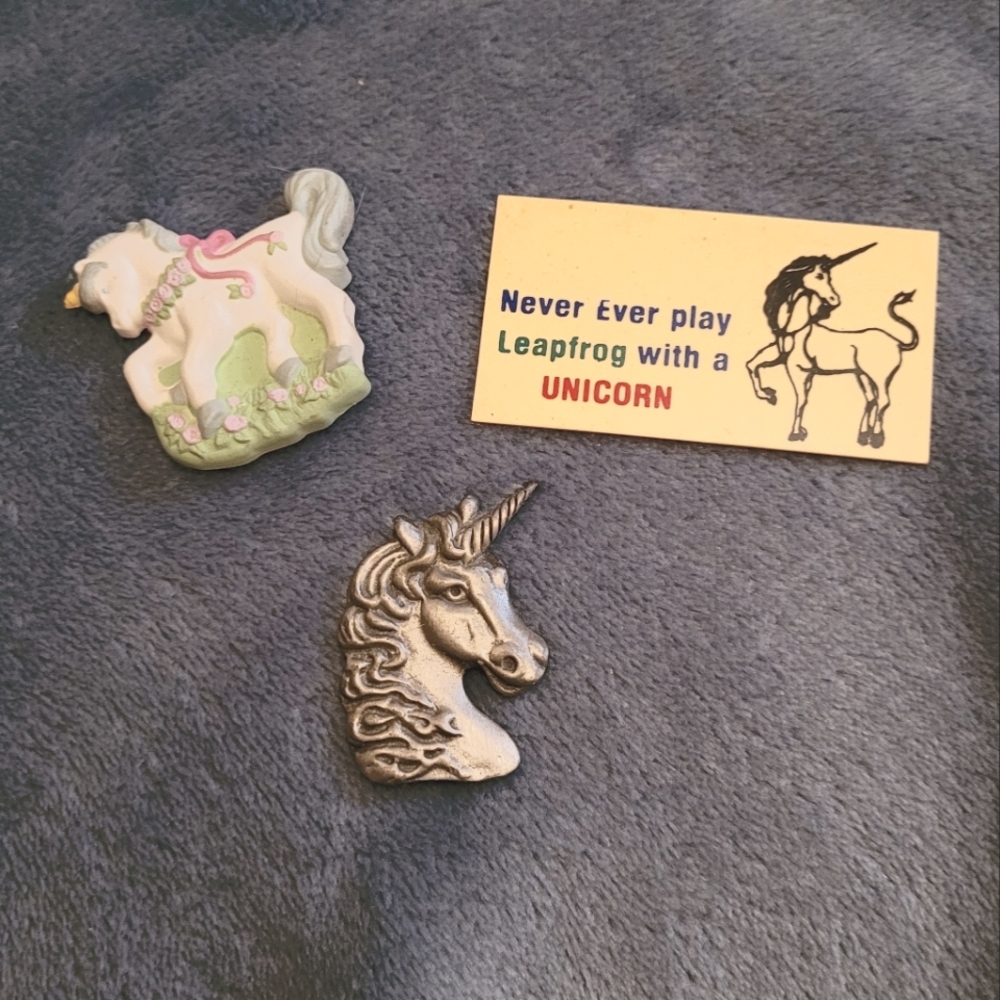 🌼2/$12 Trio of vintage unicorn magnets
